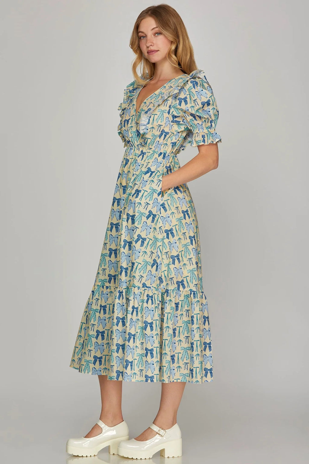 Blue Ribbon Midi Dress