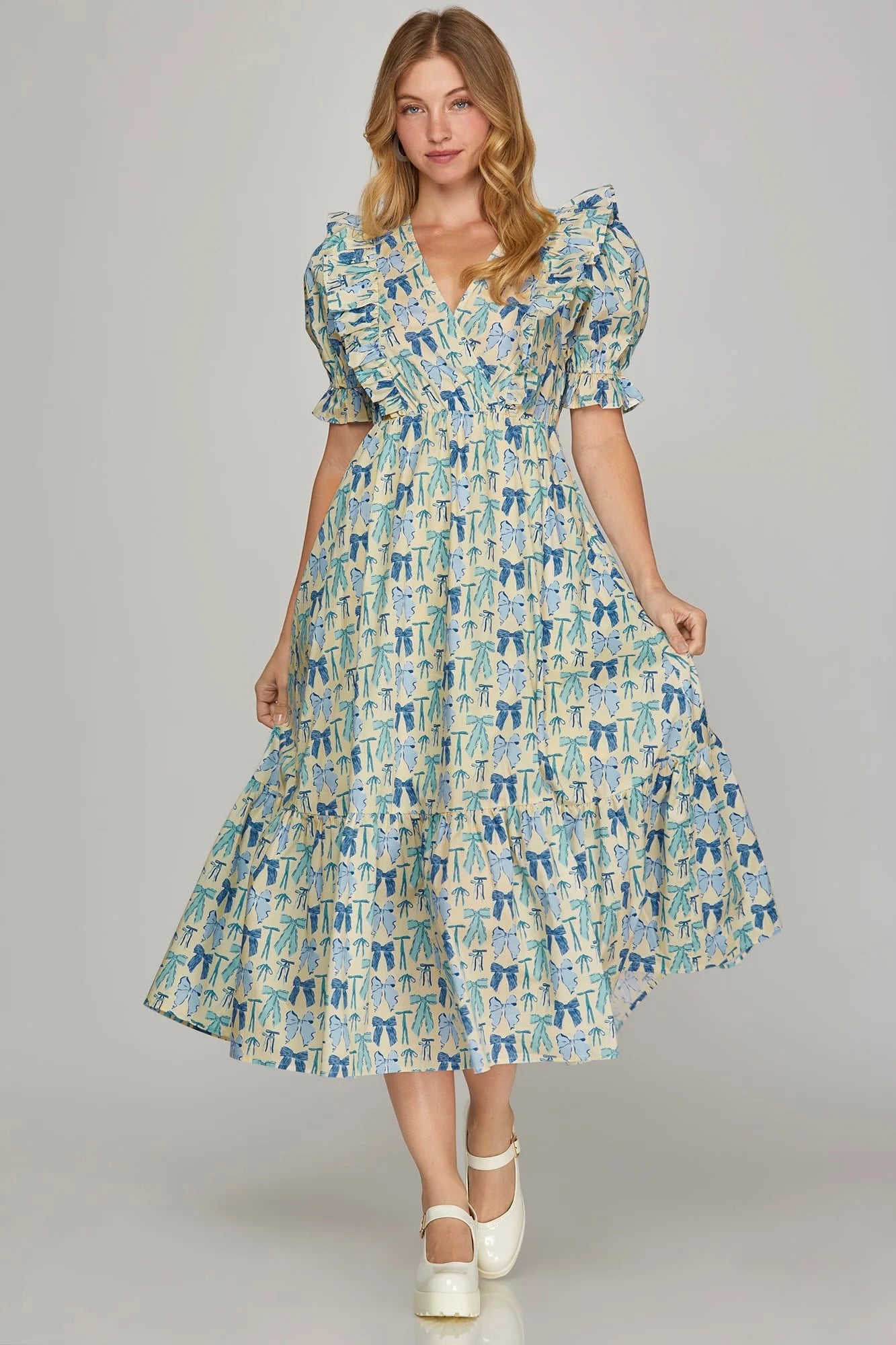 Blue Ribbon Midi Dress