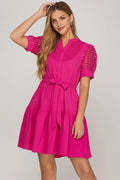 Crochet lace sleeve mini dress