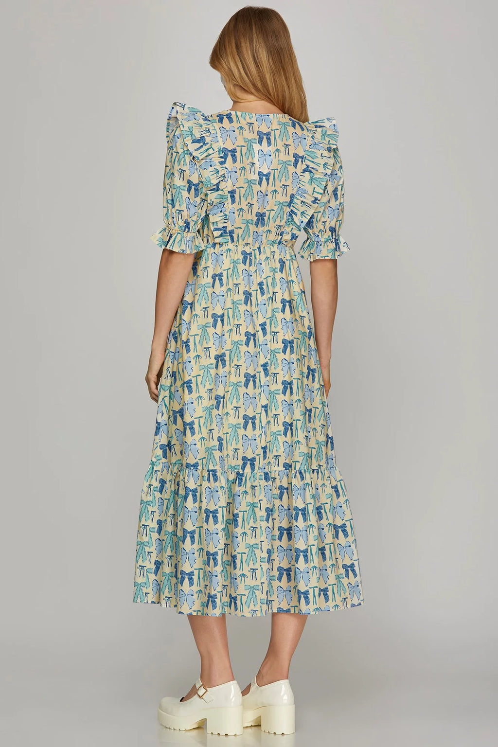Blue Ribbon Midi Dress