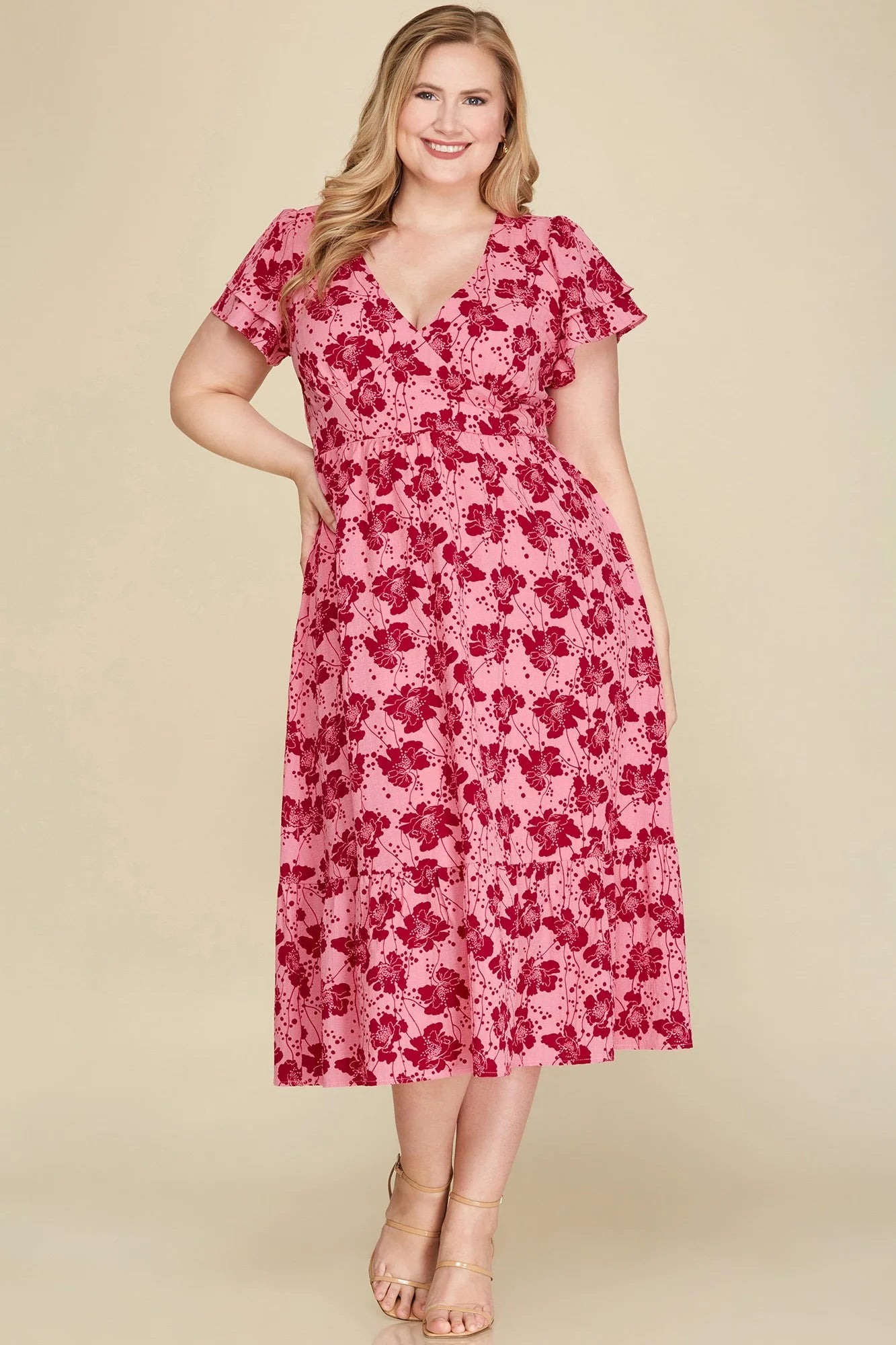 Blushing Flora Flare Dress